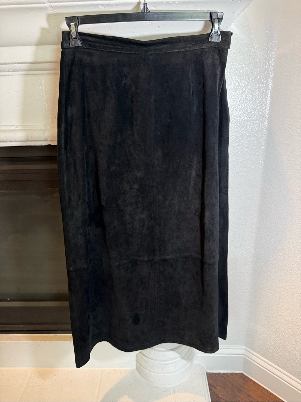 Stan Herman Vintage 100% Suede Leather Skirt Black Women's Size 8